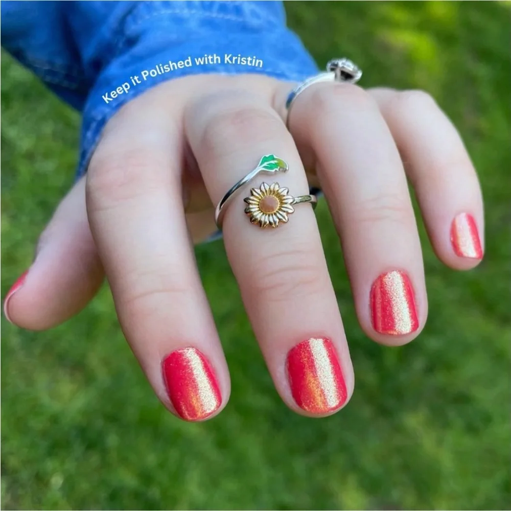 *Retired* Color Street: Heat Wave | Orange Red Gold Summer Beach Shimmer Bright